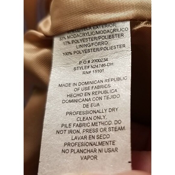 NWT Alpine Studio Vintage Faux Fur 3/4 Sleeve Coat Mink Whiskey Size Medium  T43 - Picture 7 of 11